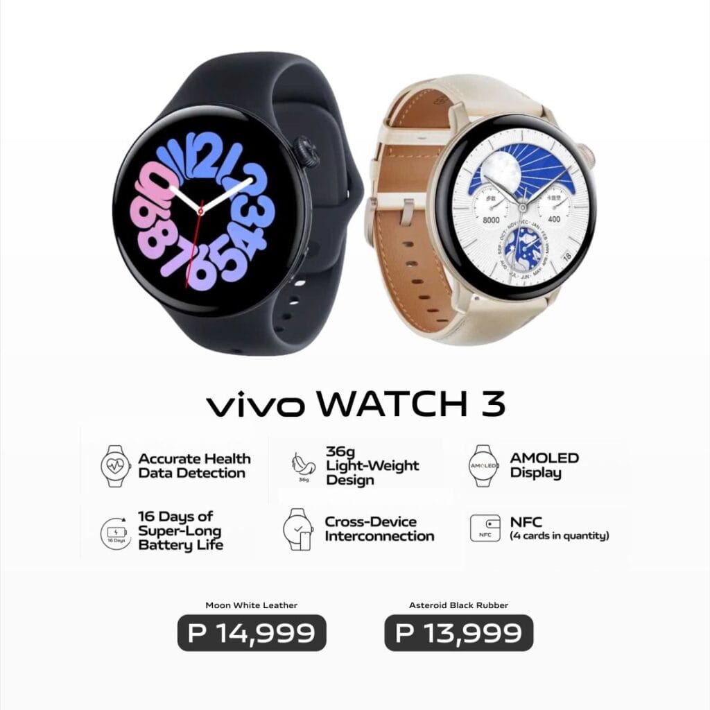 Vivo Watch 3 Price in the Philippines: AMOLED Display, Health Tracking, 16-Day Battery 3 a two smart device vivo watch 3 price in the philippines