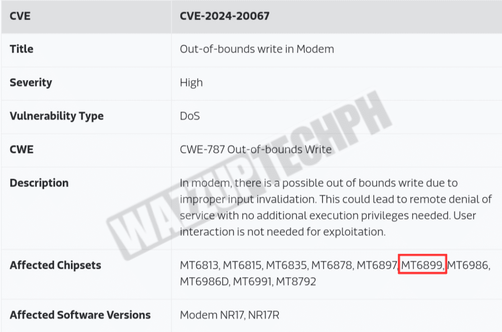 a product bulletin  of meadiatek chipset include the dimensity 8400 mt6899 model number that highlighted in color red.