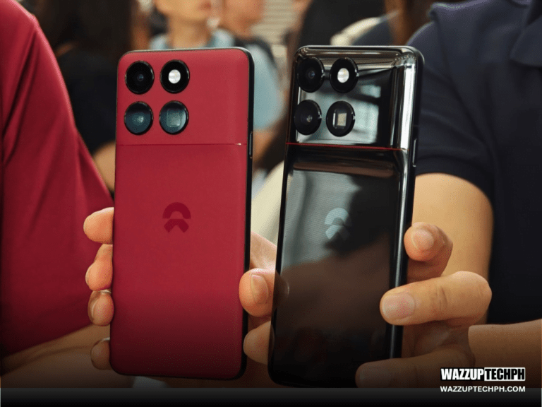 a two smartphone nio phone 2 with red and black color options