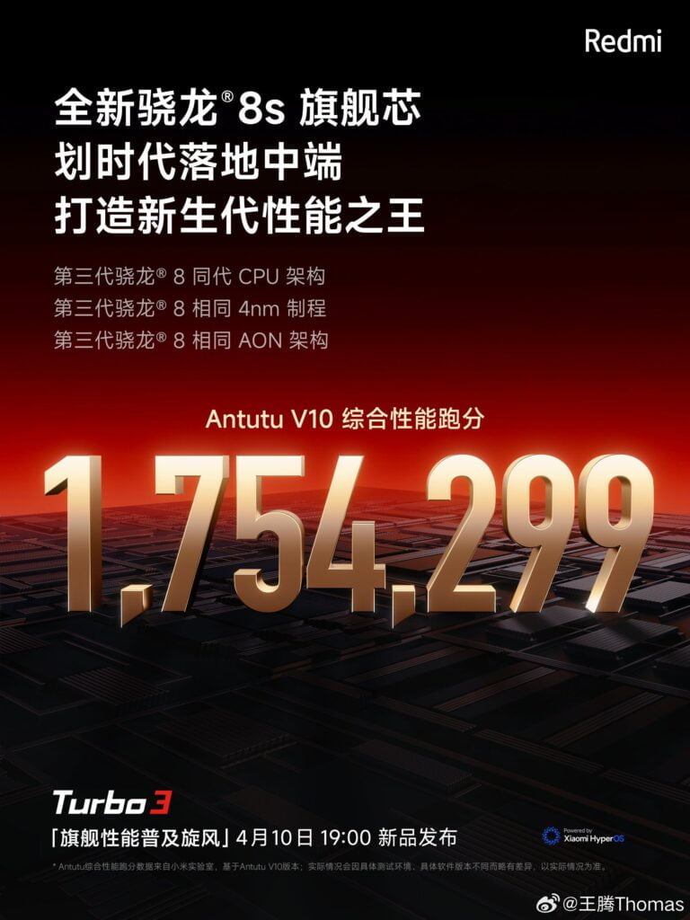 Redmi Turbo 3 antutu score