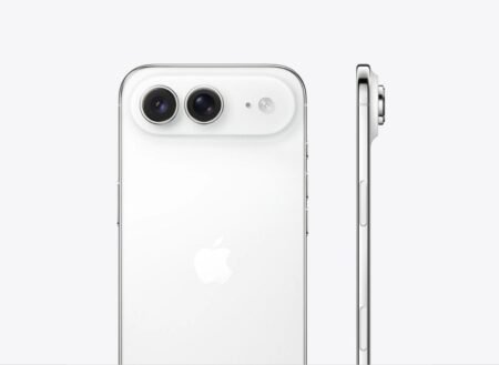 The iPhone Air 2026: Expected to Feature a Dual 48MP Fusion Camera Image of the back of a white iPhone Air 2026 with a dual-camera setup arranged horizontally.
