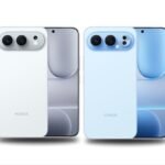 Honor 500 Pro with Snapdragon 8 Elite Now Available for Pre-Order 4 Side-by-side view of the Honor 500 (left, white) and Honor 500 Pro (right, blue), showcasing their flat displays with hole-punch cutouts and horizontal camera modules.