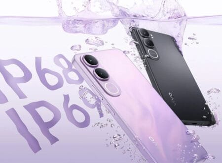 Vivo Y21d Price in the Philippines Starts at ₱6,999 Promotional image of the Vivo Y21d, highlighting its waterproof features with splashes of water. Two phones are shown: one in Lavender Purple and one in Glowing Black, with 'IP68 IP69' graphic over...