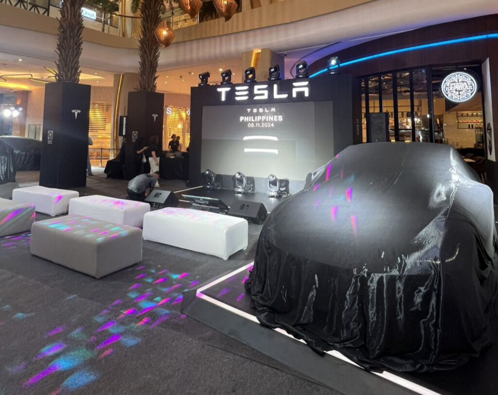 a launch event location in taguig philippines about launching of tesla model 3 electric sedan.