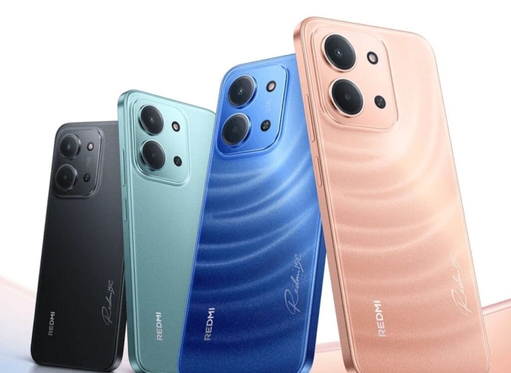Redmi 15c Price in the Philippines Starts at ₱5,299 | 6.9" LCD Display and Helio G81 Ultra 1 A lineup of Redmi 15c smartphones showcasing the available color options: Midnight Black, Mint Green, Moonlight Blue, and Twilight Orange.
