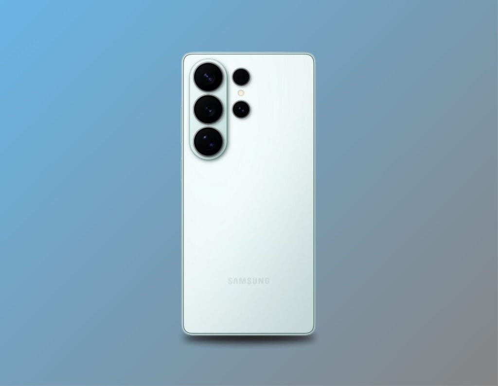 Samsung Galaxy S26 Ultra Leaked Specs Hint at Major Upgrades 1 A light-mint green Samsung Galaxy S26 Ultra smartphone is shown from the back, highlighting its triple-lens camera system and Samsung logo.