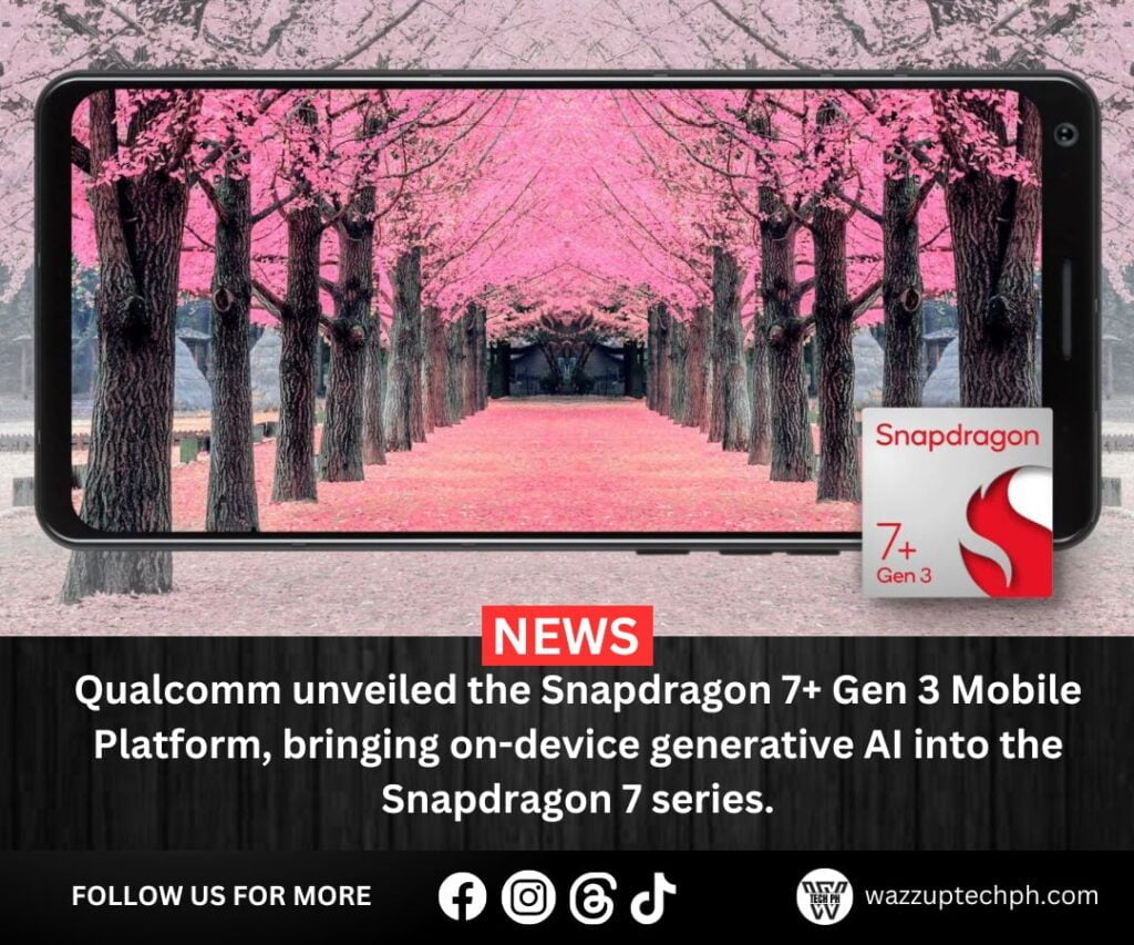 Snapdragon 7+ Gen 3 Unveiled: Harnessing On-device Generative AI 1 Qualcomm Snapdragon 7+ Gen 3 with On-device Generative AI