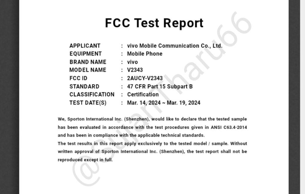 fcc certifications of vivo y38 5g