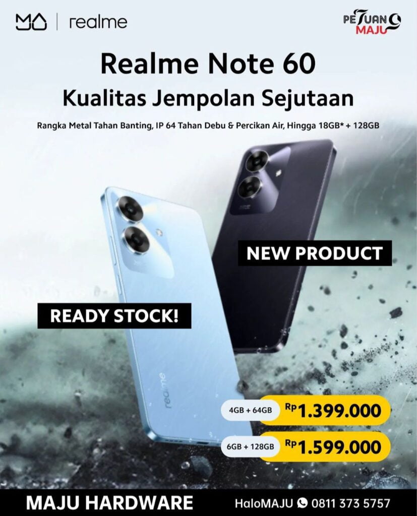 a promotional banner of realme note 60 price