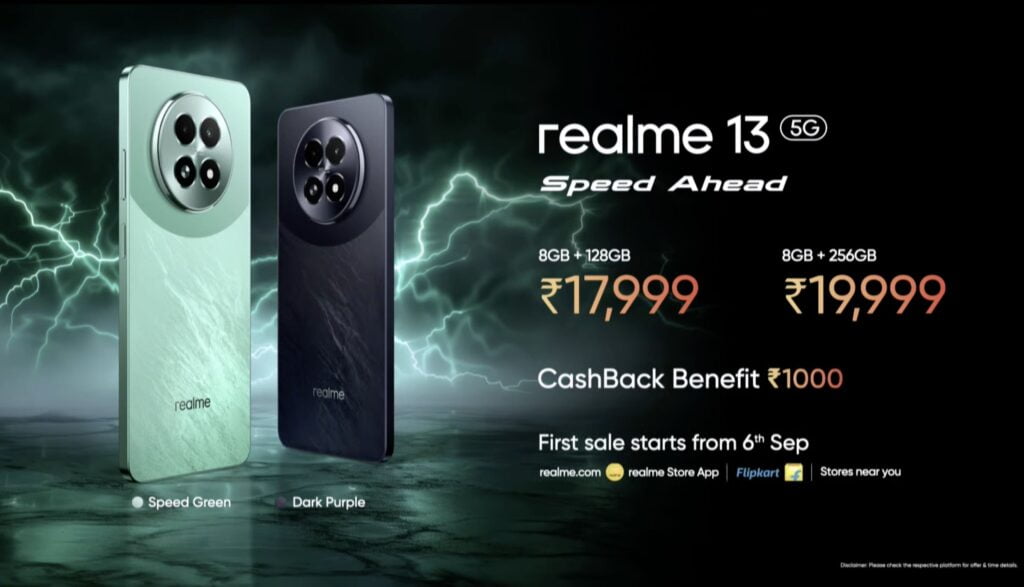 a price of realme 13 5g in india