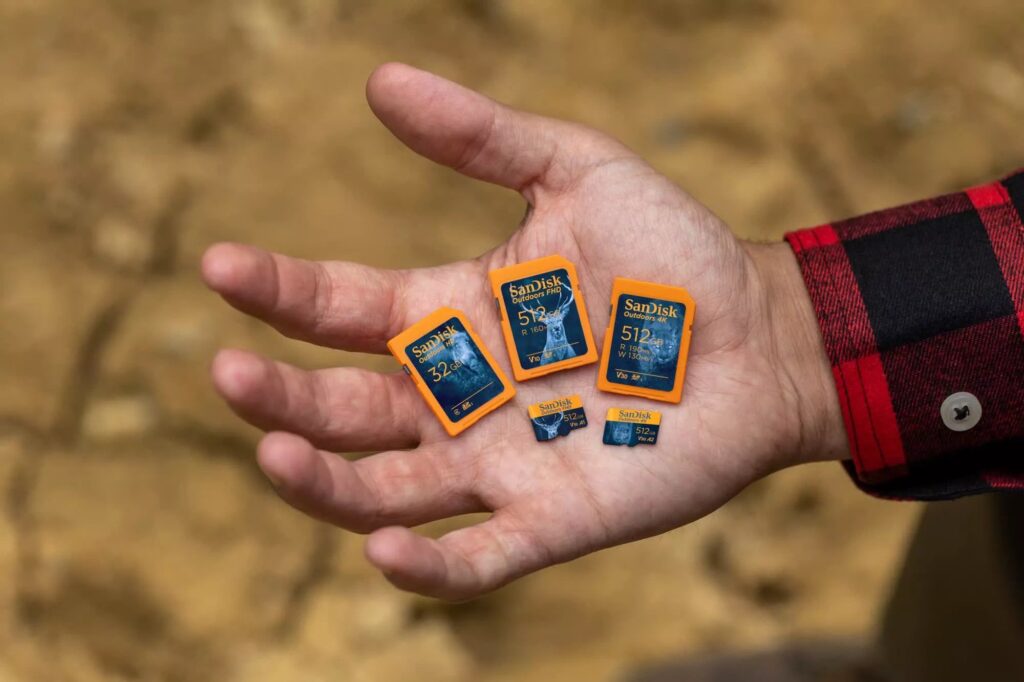 a person holding the SanDisk 4TB microSDUC UHS-I memory card