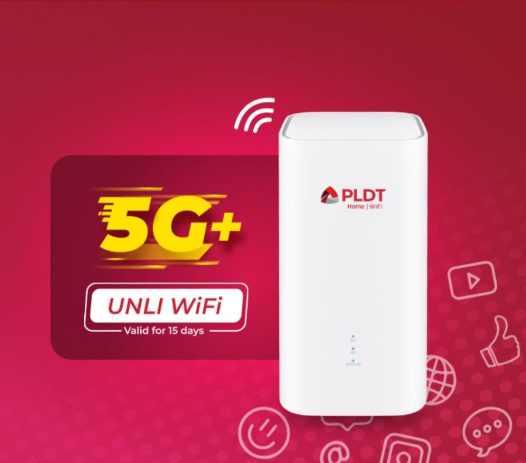 a wifi device, the PLDT Prepaid Home WiFi 5G+, with a  model number H153-381