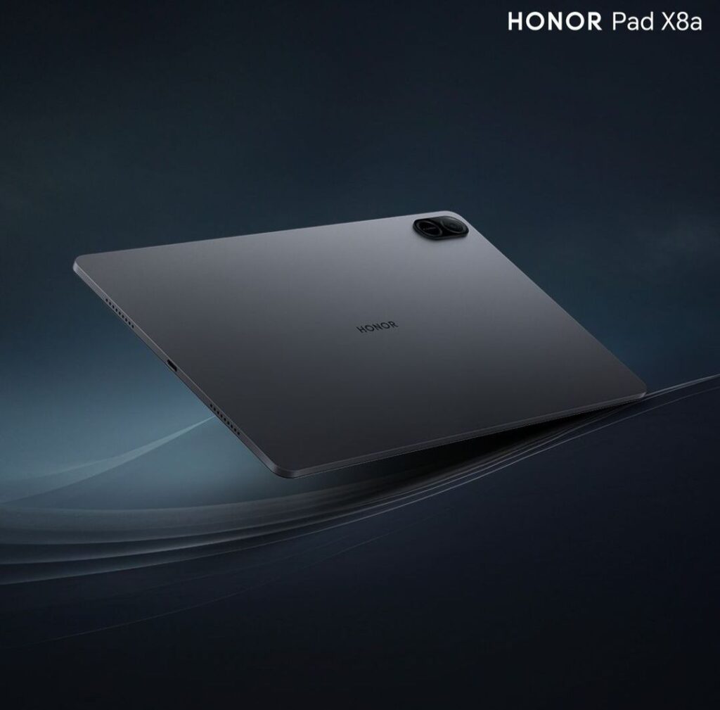 a color grey tablet honkr pad x8a features a 5mp camera at the back panel