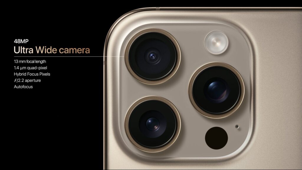 a smartphone iphone 16 pro max ultrawide camera sensor