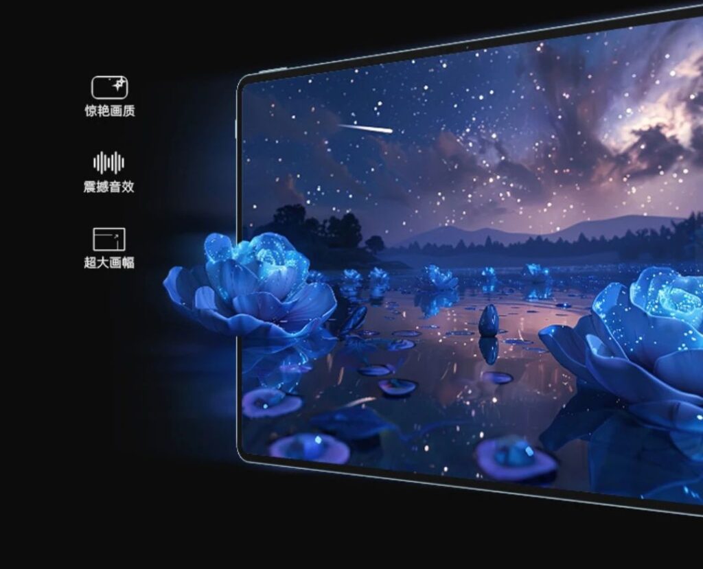 a device honor tablet gt pro with stunning display and blue roses wallpaper