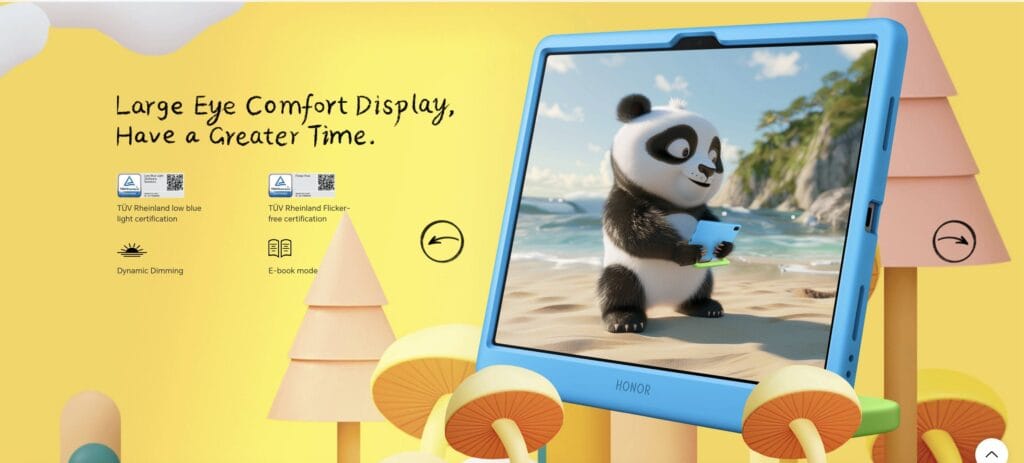 HONOR Pad X8a Nadal Kids Edition: A Tablet Designed for Children 4 a tablet for kids with cute panda holding a tablet device