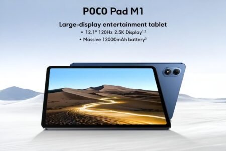 POCO Pad M1: Bigger screen, more entertainment. Features a 12.1" 120Hz 2.5K display with Dolby Vision and TÜV Rheinland eye-care certification.