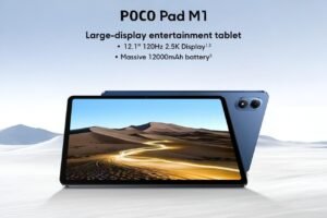 POCO Pad M1: Bigger screen, more entertainment. Features a 12.1" 120Hz 2.5K display with Dolby Vision and TÜV Rheinland eye-care certification.