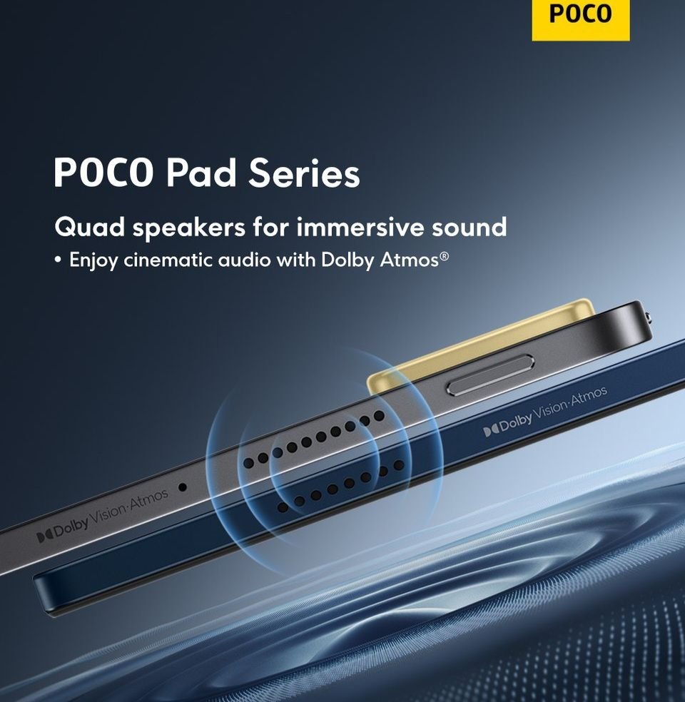 POCO Pad M1 Confirmed to Launch Globally on November 26th in Bali, Indonesia 3 POCO Pad Series: Quad speakers for immersive sound. Enjoy cinematic audio with Dolby Atmos.
