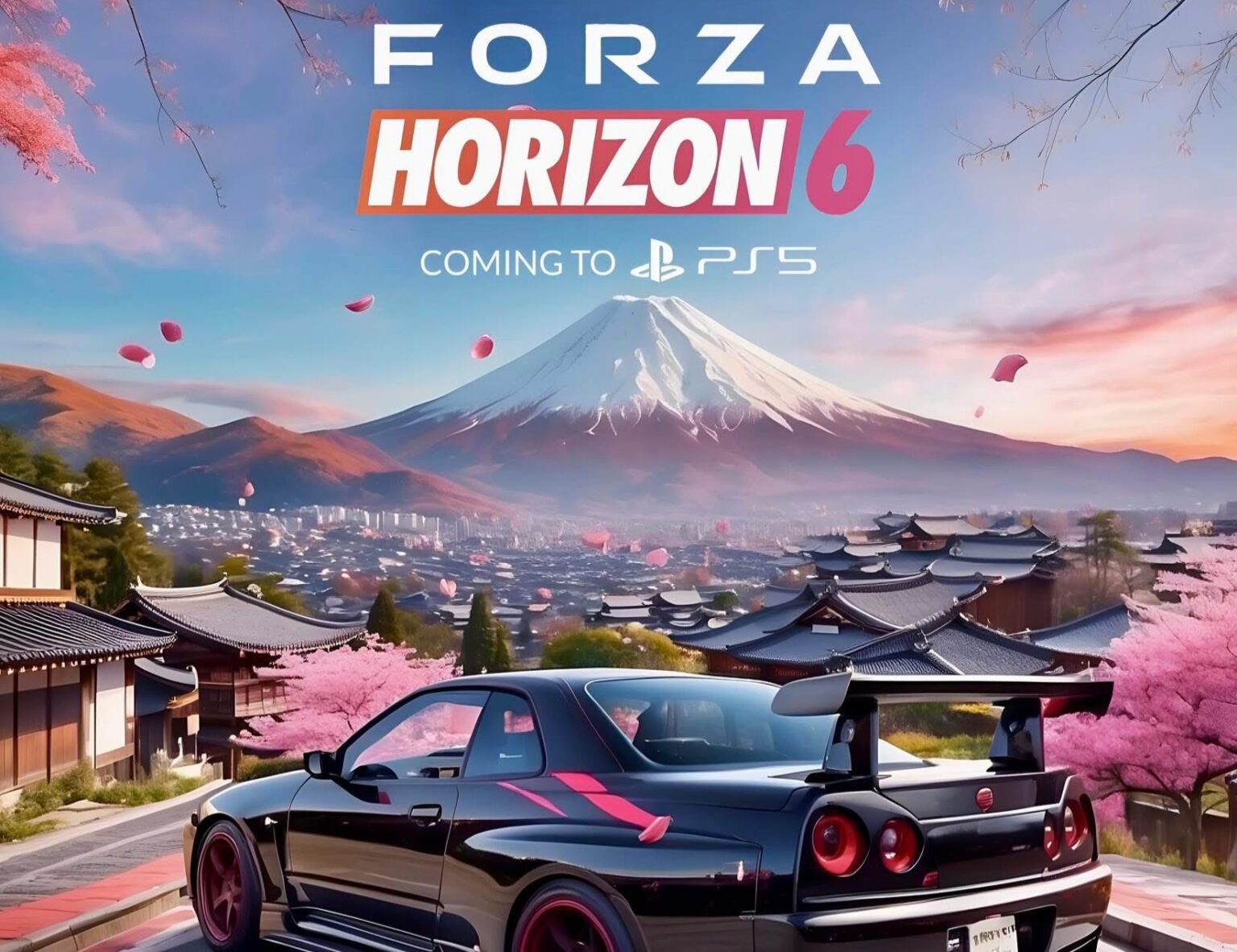 Forza Horizon 6 Set for First-Half 2026 Launch in Japan, Day-One Game Pass Access Forza Horizon 6 game cover featuring a black sports car in Japan with Mount Fuji in the background.