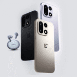 OnePlus 15 Launches in India Starting at ₹72,999 4 Image of the OnePlus 15 smartphone in Sand Storm, Infinite Black, and Ultra Violet colors, accompanied by OnePlus Nord Buds.