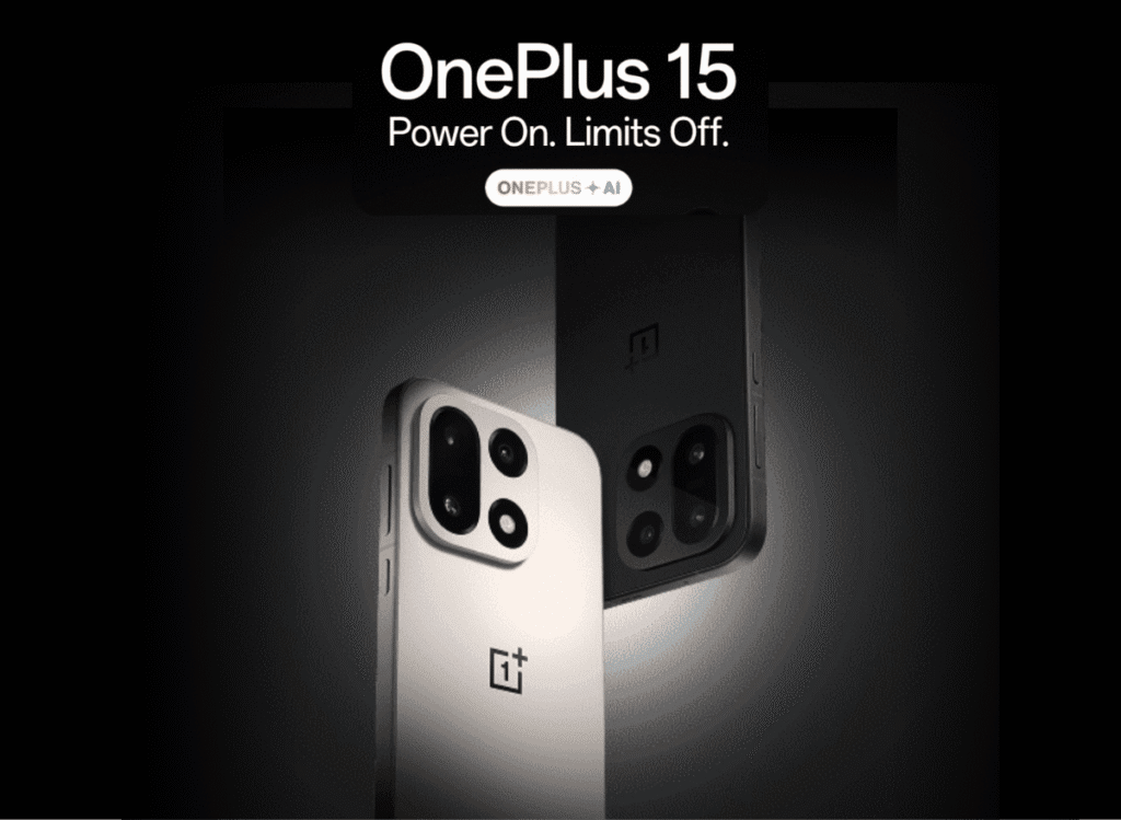 OnePlus 15 Now Open for Pre-Order in the Philippines, Starting at ₱49,990 Close-up of the OnePlus 15 in Sandstone and Black, highlighting its camera design.