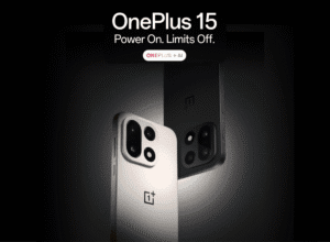 OnePlus 15 Now Open for Pre-Order in the Philippines, Starting at ₱49,990 Close-up of the OnePlus 15 in Sandstone and Black, highlighting its camera design.
