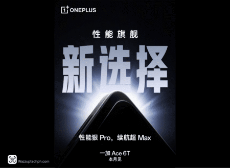 OnePlus Ace 6T promotional image with the tagline 'Performance Flagship, New Choice'.