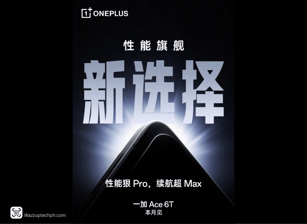 OnePlus Ace 6T Spotted on Geekbench with Snapdragon 8 Gen 5 – Pre-Orders Open Now! OnePlus Ace 6T promotional image with the tagline 'Performance Flagship, New Choice'.