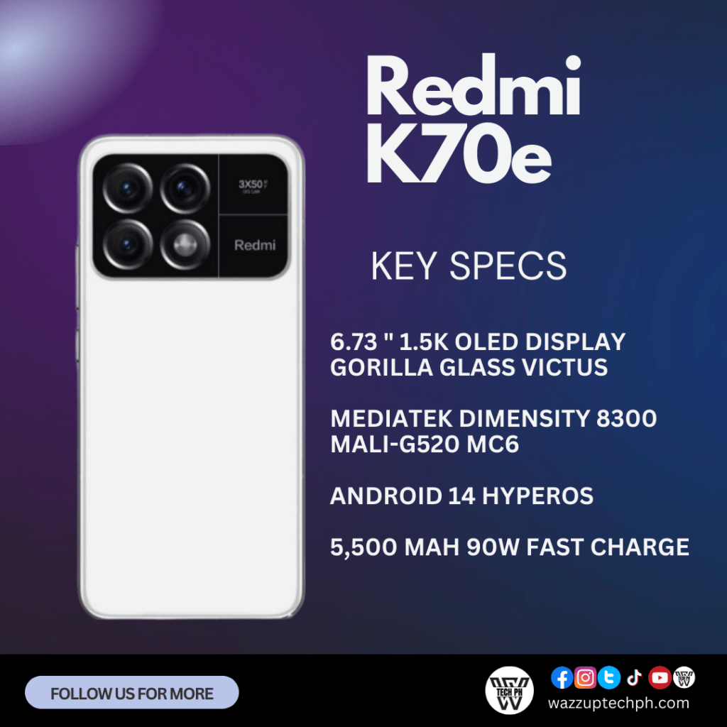 Redmi K70e rumored specifications