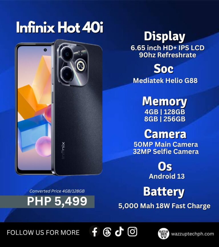 Infinix Hot 40i specs, price in the philippines