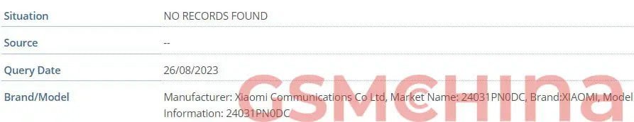 Xiaomi Civi 4 Spotted in IMEI database