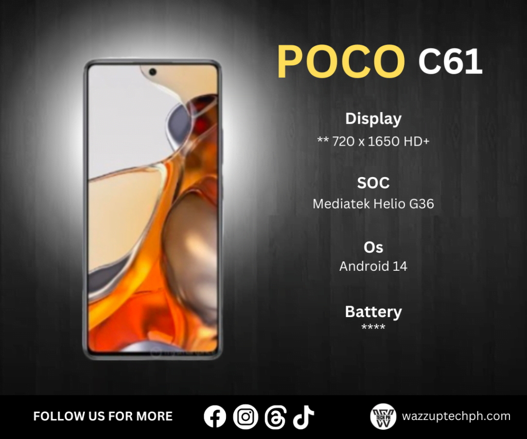 POCO C61 appears on google play console