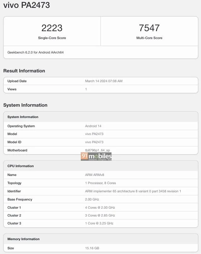 Vivo Pad 3: Geekbench Reveals with Powerful MediaTek Dimensity 9300 2 vivo pad 3 geekbench listing