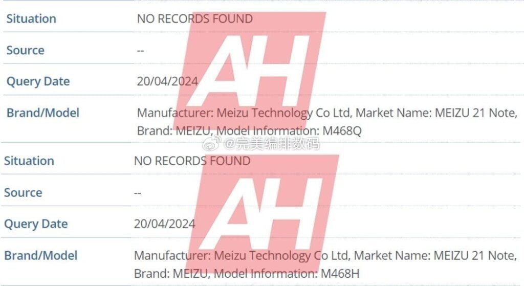 meizu 21 note 3c cetifications