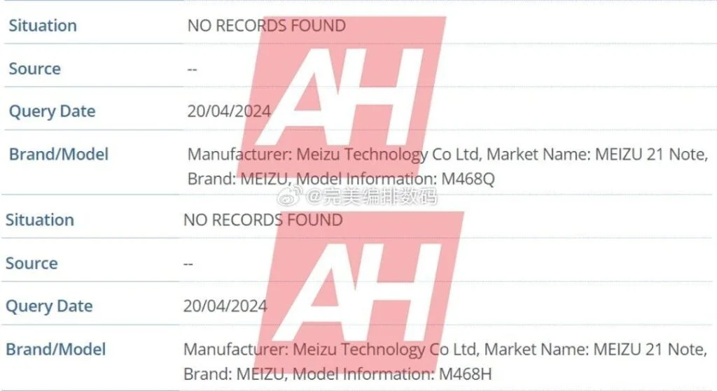 meizu 21 note 3c cetifications