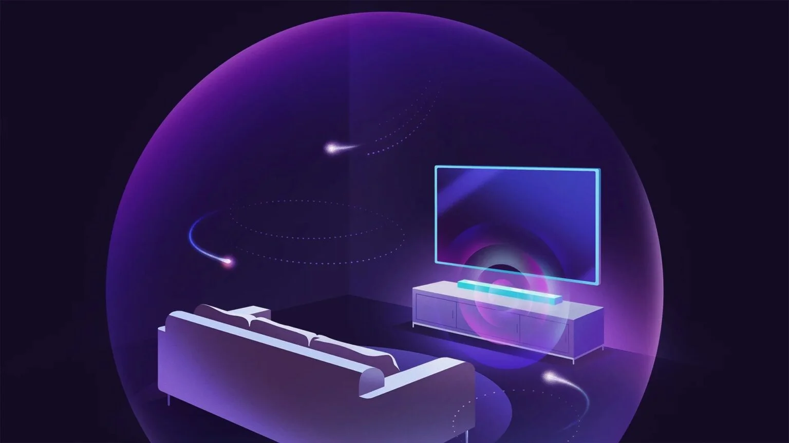 How Does Spatial Audio Work? A poster indicates how does spatial audio works.