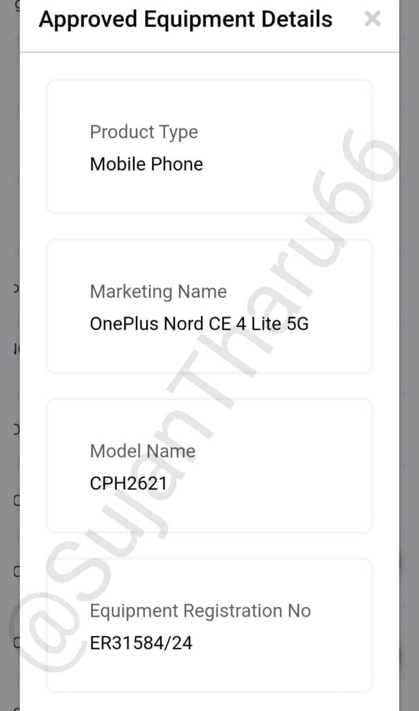 OnePlus Nord CE 4 Lite spotted on TDRA Certification 2 oneplus nord ce 4 lite tdra certifications