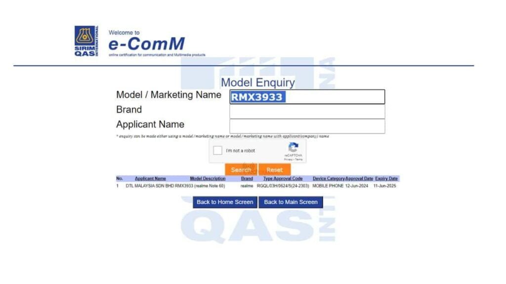 Realme Note 60 specs spotted on BIS, SIRIM and TüV Rheinland Certifications 3 realme note 60 sirim certifications