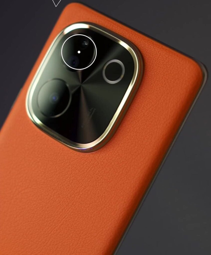 a smartphone vivo t3 pro with dual camera and LED ring light