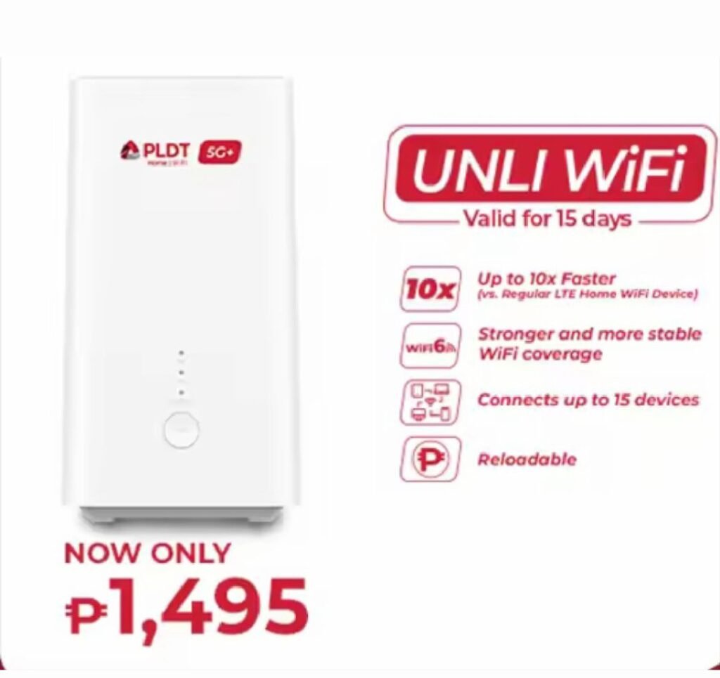 PLDT Unveils the most Affordable WIFI,The PLDT Prepaid Home WiFi 5G+ at PHP 1,495 2 a wifi device which is the PLDT Prepaid Home WiFi 5G+ H155-382