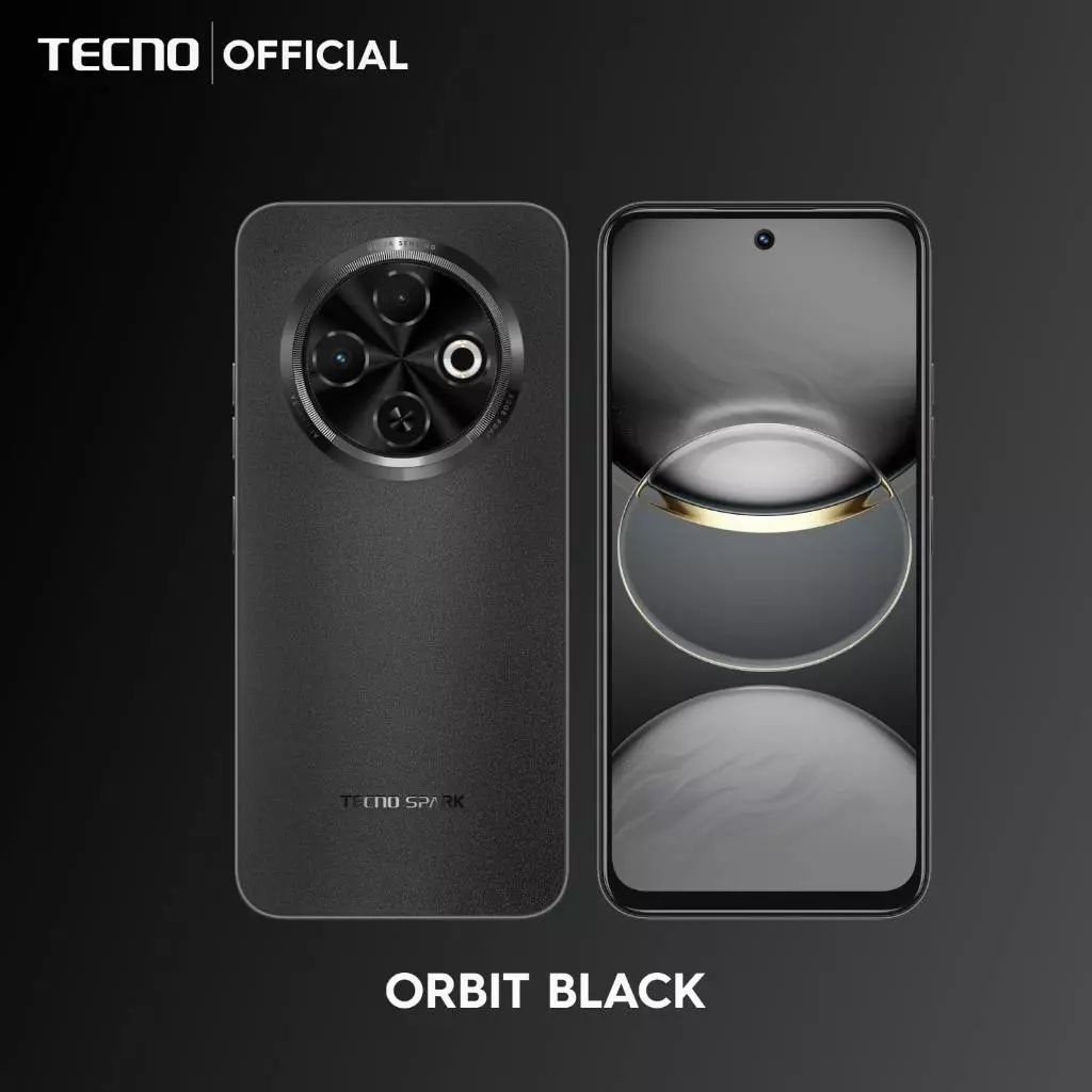 A Smartphone Tecno Spark 30C In Orbit Black Color Variant