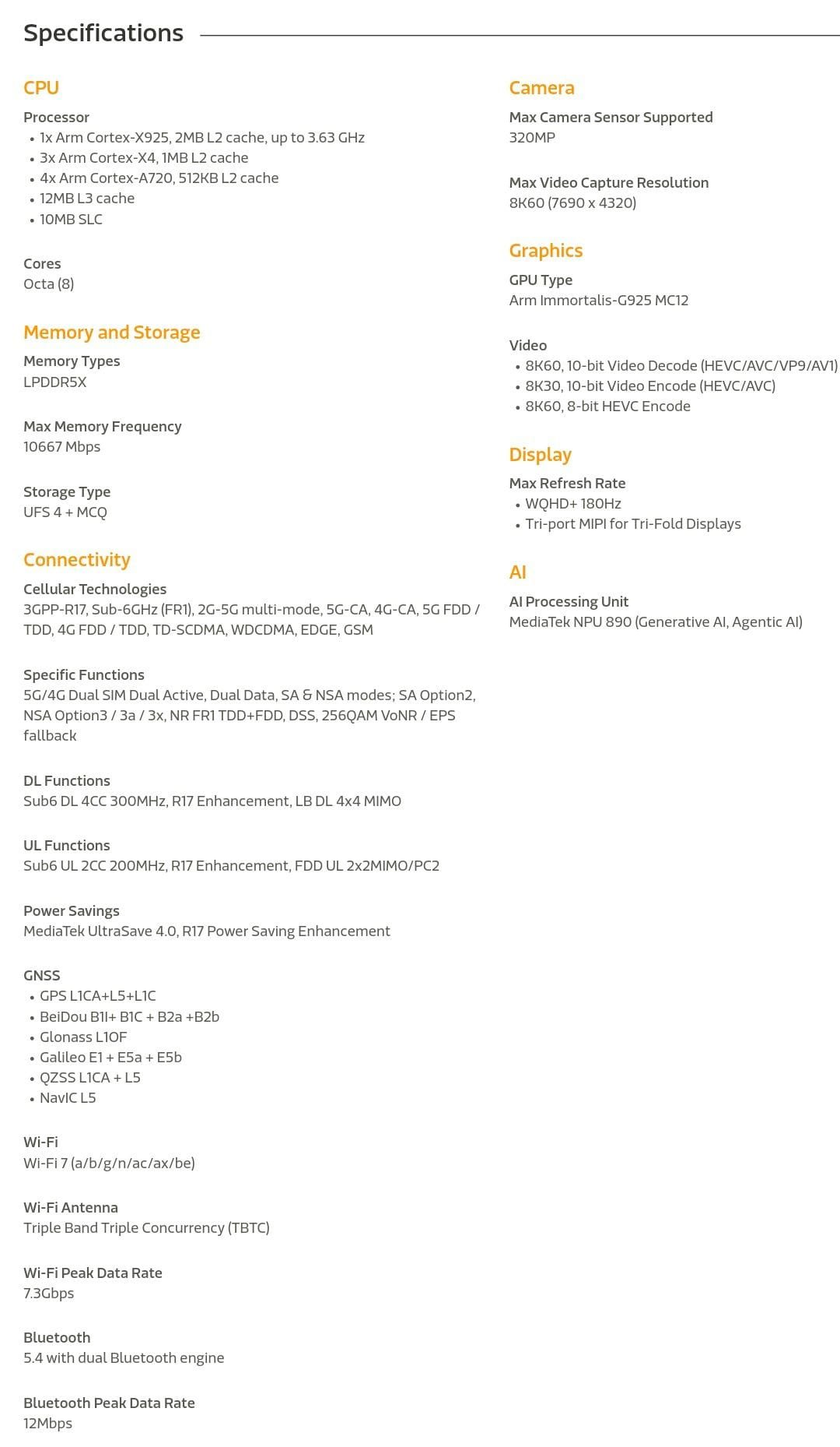 Dimensity 9400 Specification.pdf MediaTek Unveils Dimensity 9400: A Flagship Chip Built For AI, Gaming ...