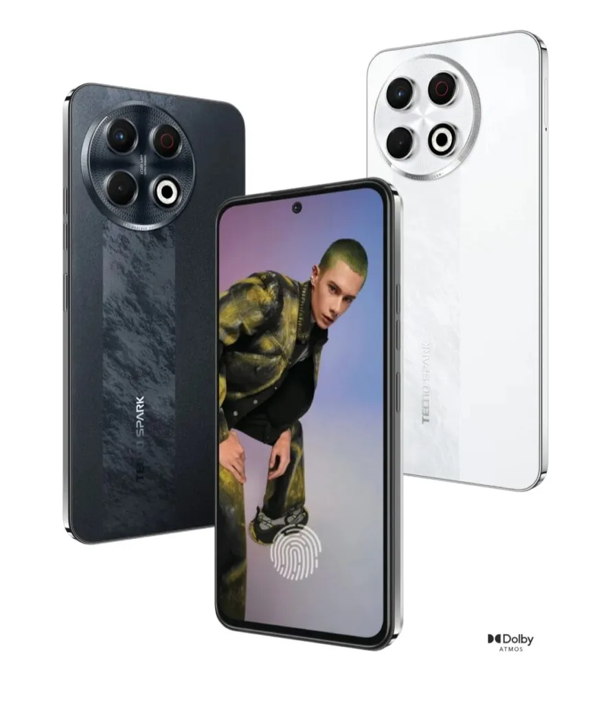 Tecno Spark 30 Pro 4G Arrived in PH with Transformers Edition 1 a three same smartphone tecno spark 30 pro 4g with color black and the one is color white with circular camera island.