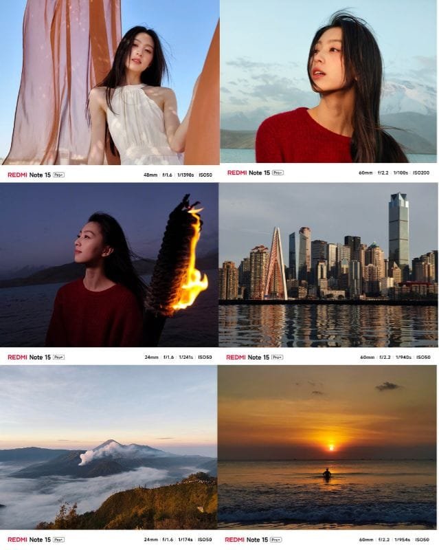 Redmi Note 15 Pro+ Launches in China with 7,000mAh Battery and IP69K Rating 3 Image displaying a range of camera samples from the Redmi Note 15 Pro+, highlighting its performance in different lighting conditions and scenes.