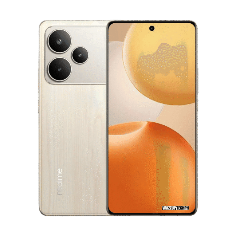 Realme P4 Pro Image of the Realme P60 Pro in a light gold color, showcasing its triple-camera setup and curved display.