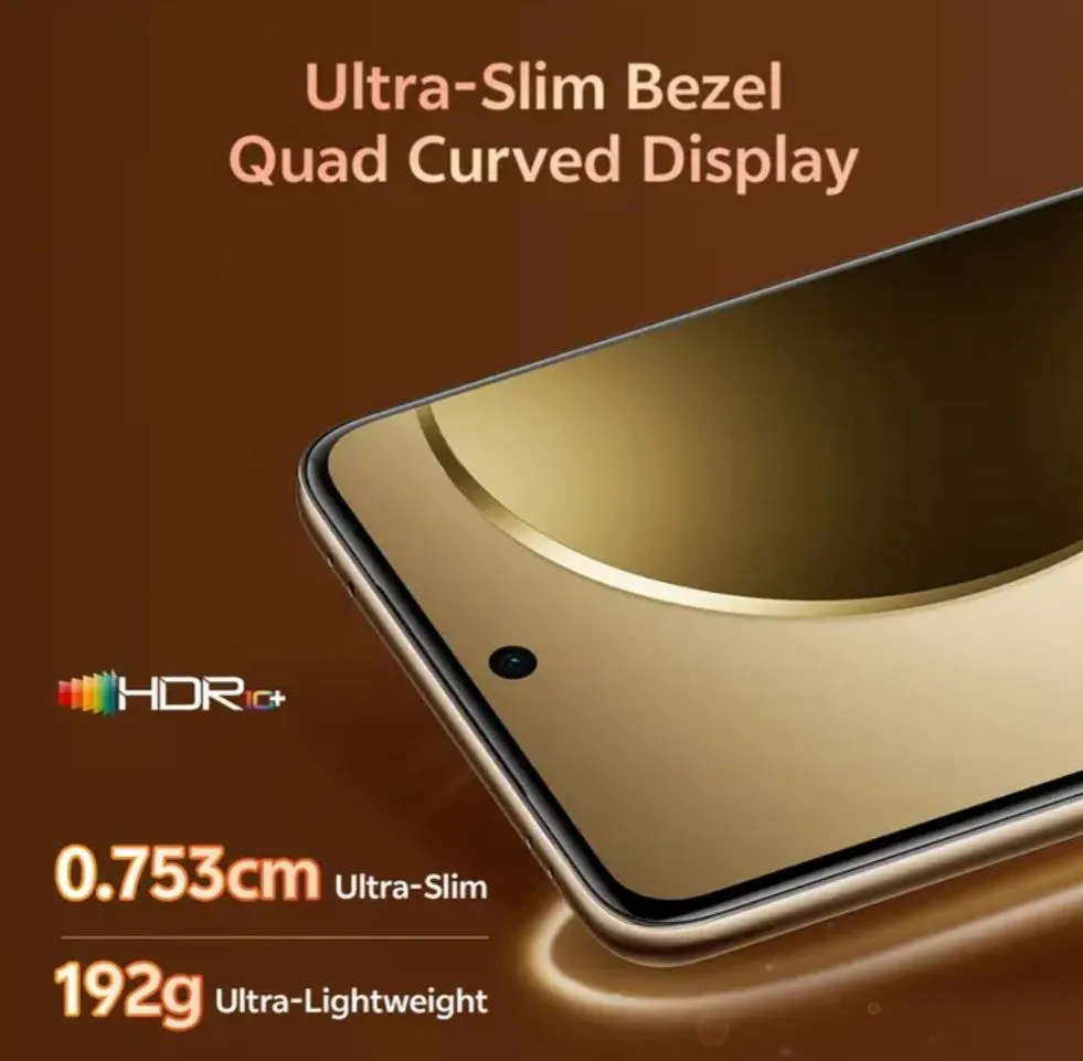 Vivo T4 Pro 5G Launches in India with Up to 6 Years of OS Updates 2 Close-up of the Vivo T4 Pro's screen, emphasizing the ultra-slim bezels and quad-curved display. Text highlights the 0.753cm thickness and 192g weight.