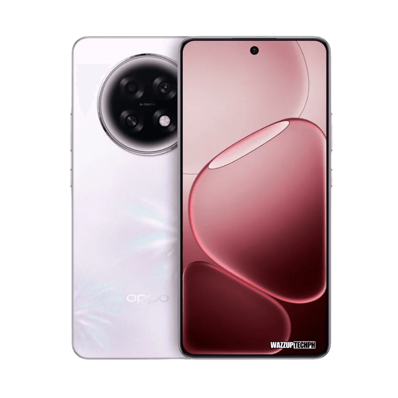 Oppo A6 GT Image of the Oppo A6 GT 5G showcasing its pearlescent white finish, distinctive circular camera array, and edge-to-edge display