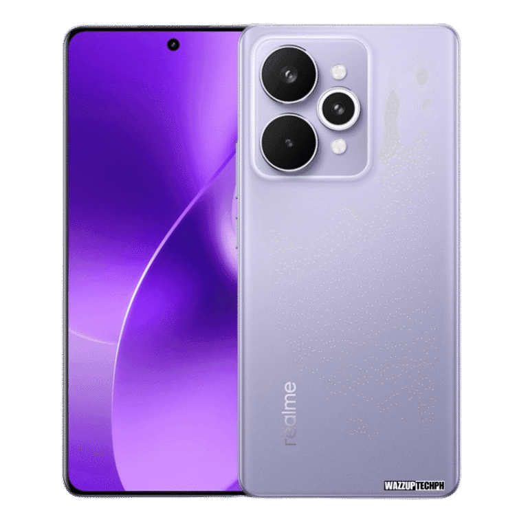 Realme 15 Pro smartphone in purple, featuring a sleek display and triple-camera setup.