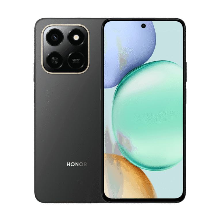 Image of the Honor Play 10T, a gray smartphone with a distinctive circular camera array on the back.